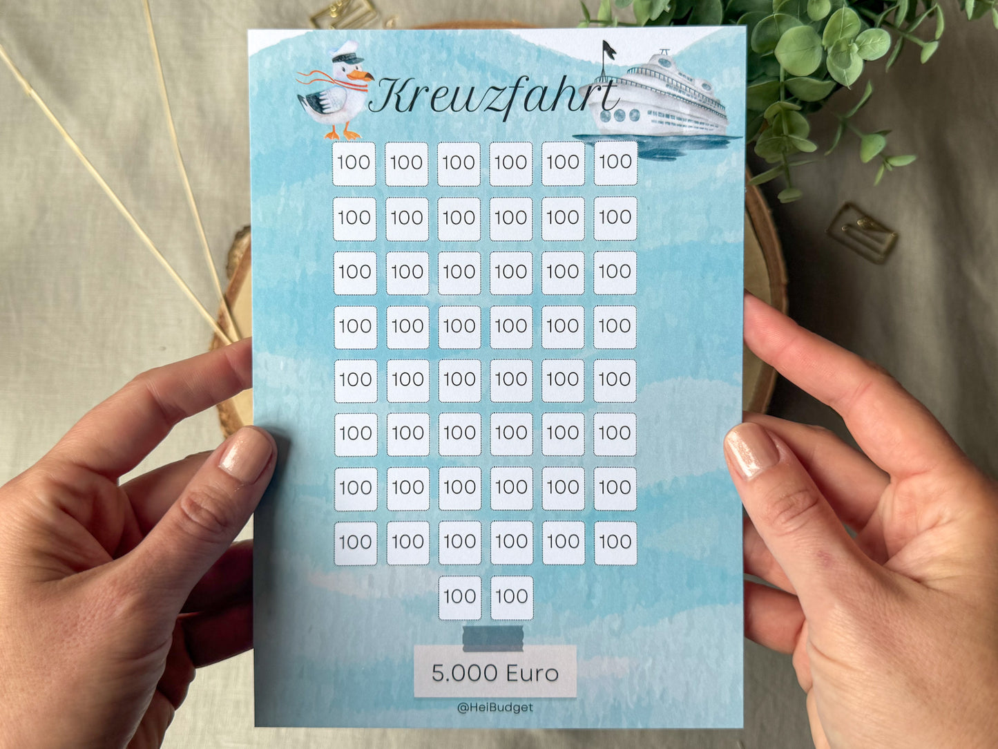 Urlaub Kreuzfahrt 5.000 Euro A5 bunt
