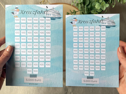 Urlaub Kreuzfahrt 5.000 Euro A5 bunt
