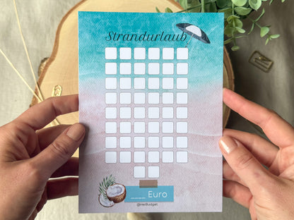 Urlaub Strand blanko A5 bunt