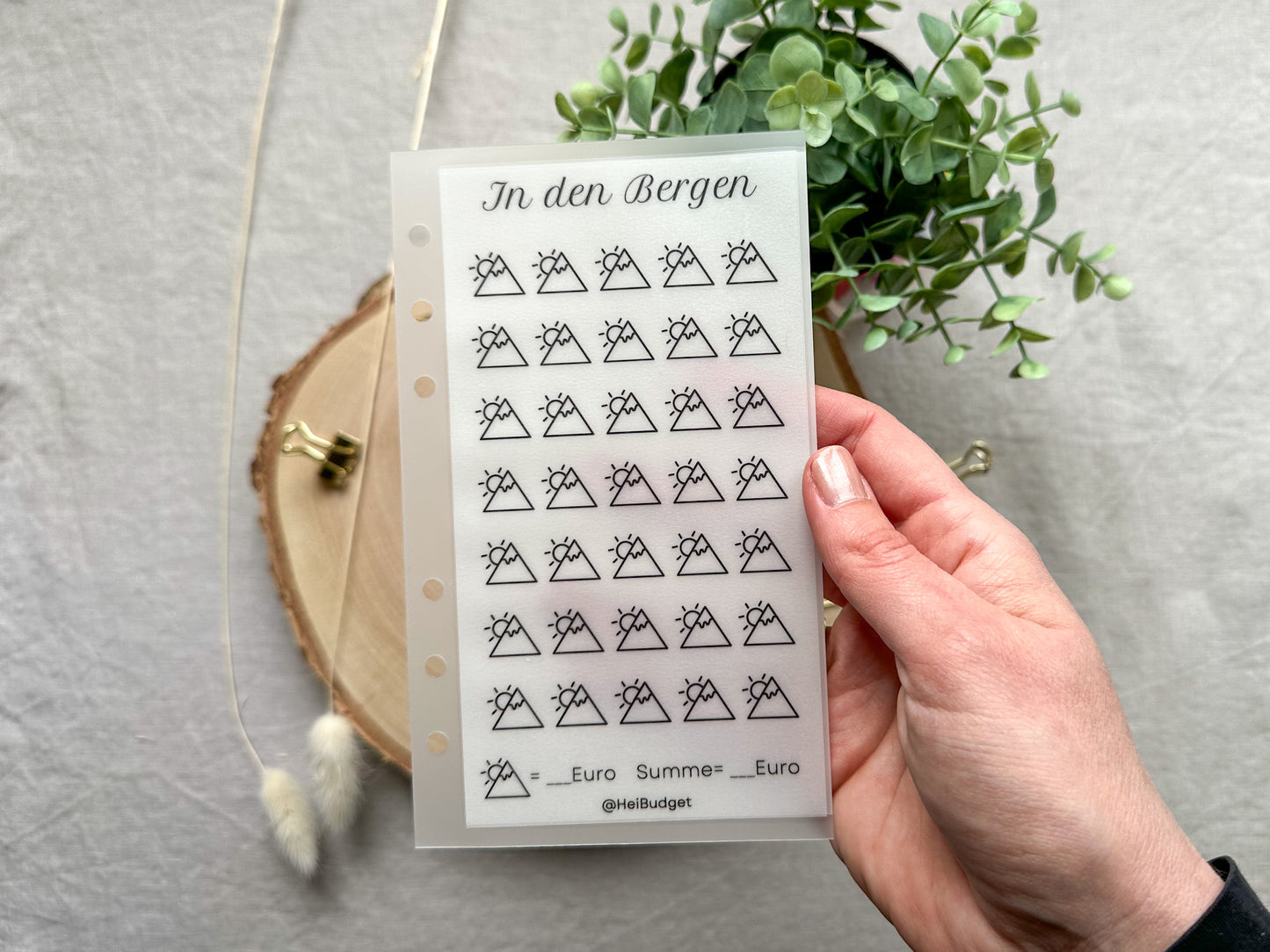 Urlaub in den Bergen als Budgetumschlag