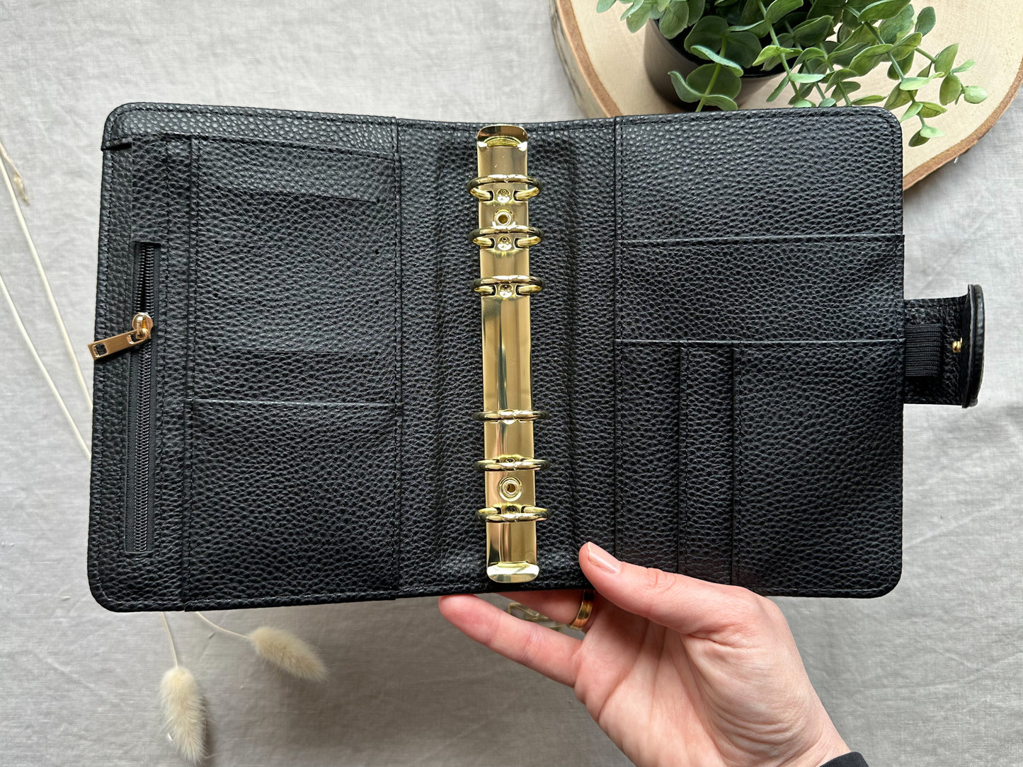 Budget Binder A6 in schwarz mit goldenen Ringen - Budgetbinder - Planer
