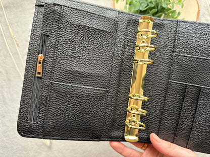 Budget Binder A6 in schwarz mit goldenen Ringen - Budgetbinder - Planer