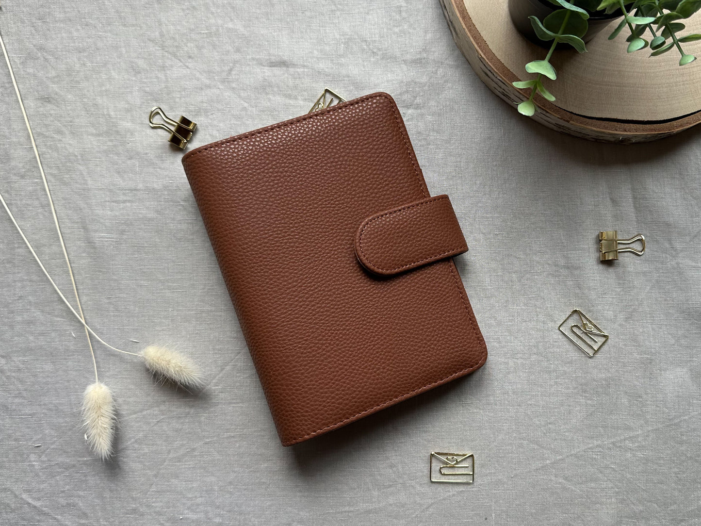 Budget Binder A6 in braun mit goldenen Ringen - Budgetbinder - Planer