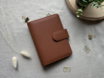 Budget Binder A6 in braun mit goldenen Ringen - Budgetbinder - Planer