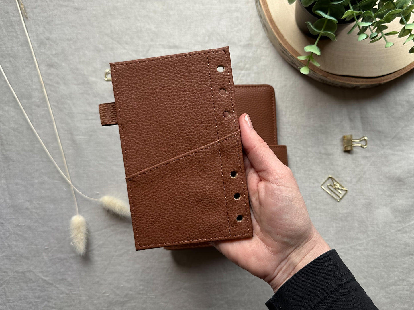 Budget Binder A6 in braun mit goldenen Ringen - Budgetbinder - Planer