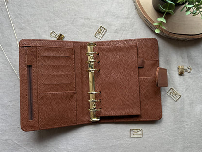 Budget Binder A6 in braun mit goldenen Ringen - Budgetbinder - Planer