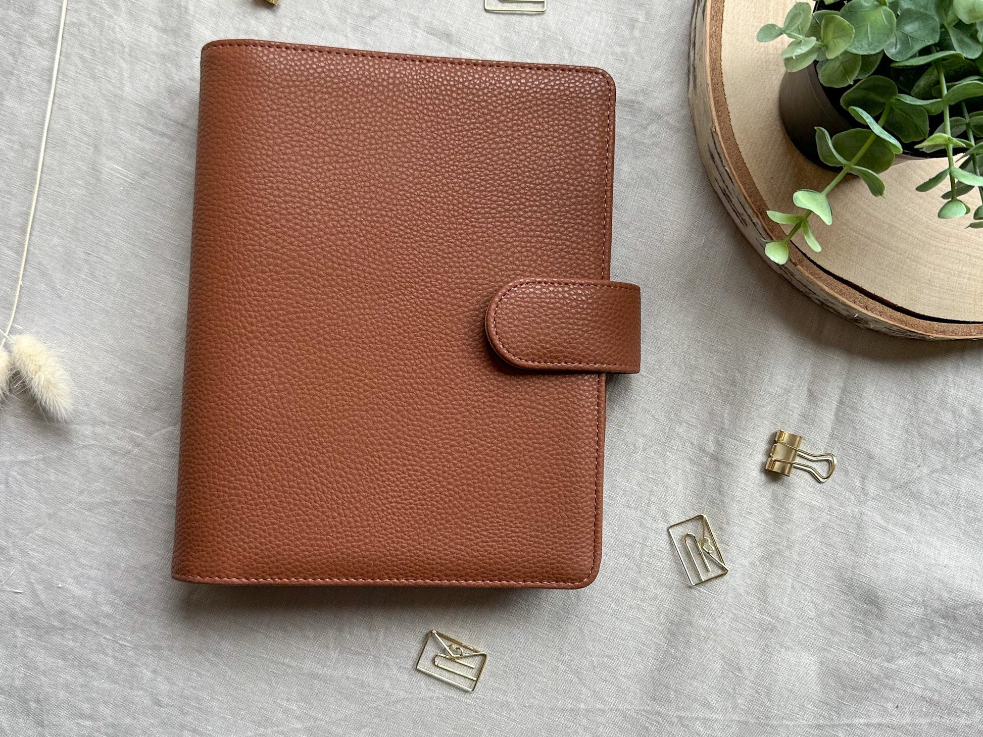oopsies aufbewahren Oopsie Budget Binder A5 in braun mit goldenen Ringen - Budgetbinder
