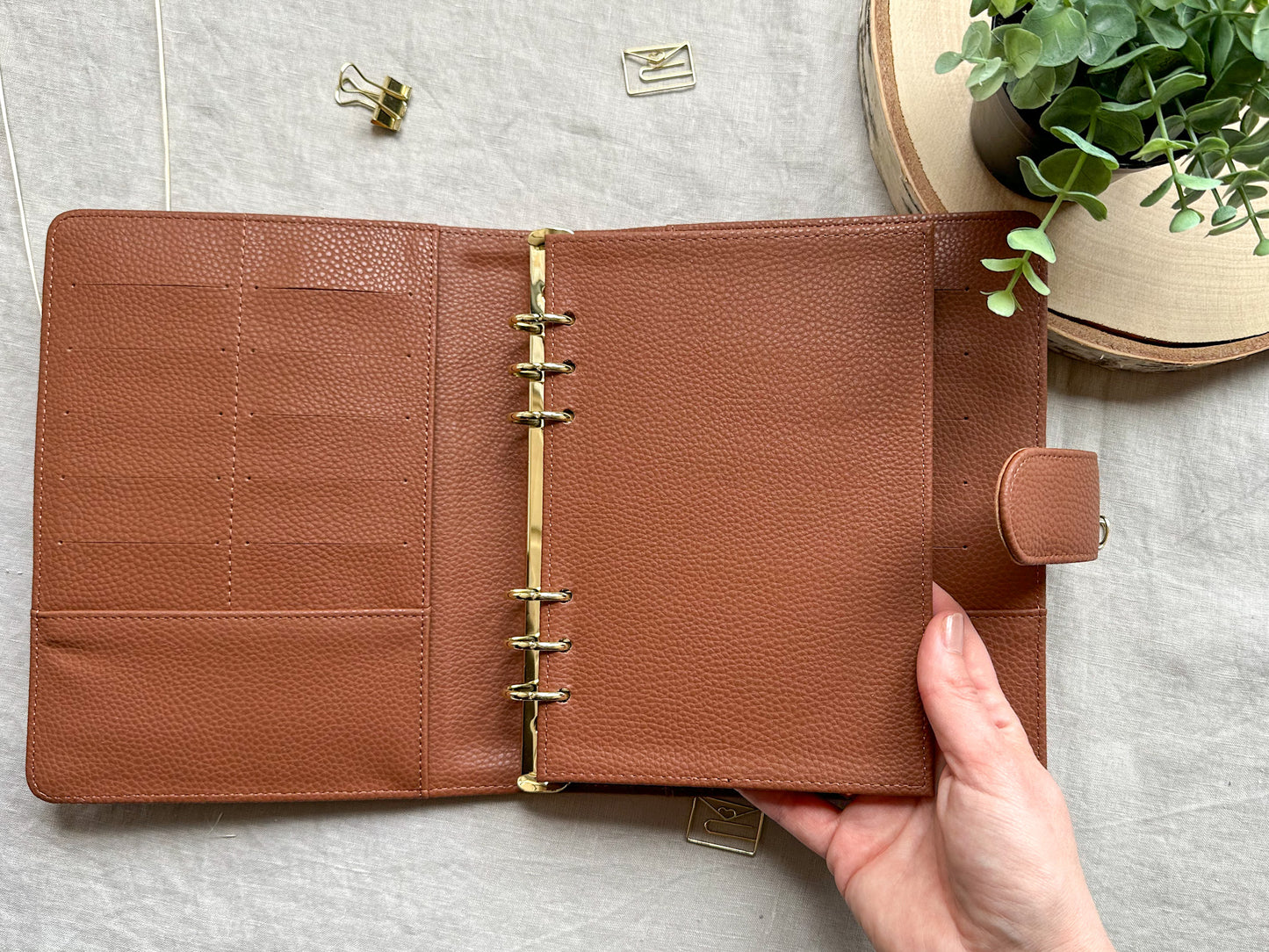 Budget Binder A5 in braun mit goldenen Ringen - Budgetbinder - Planer