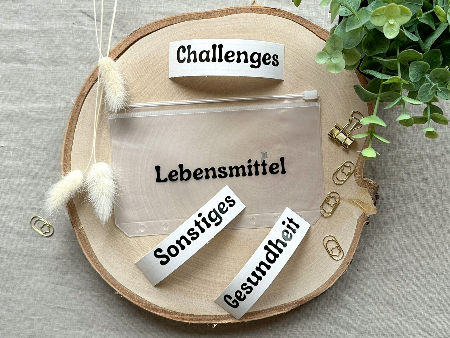 schwarze Vinylaufkleber für Budgetumschläge