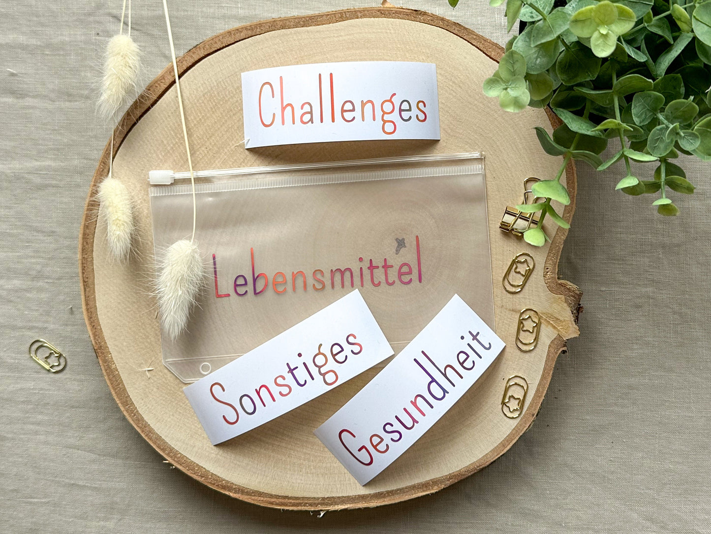 holografisch roségoldener Vinylaufkleber für Budgetumschlag