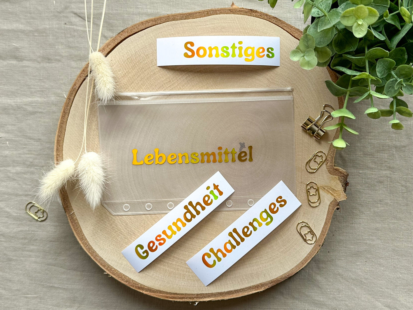 goldener Vinylaufkleber für Budgetumschlag