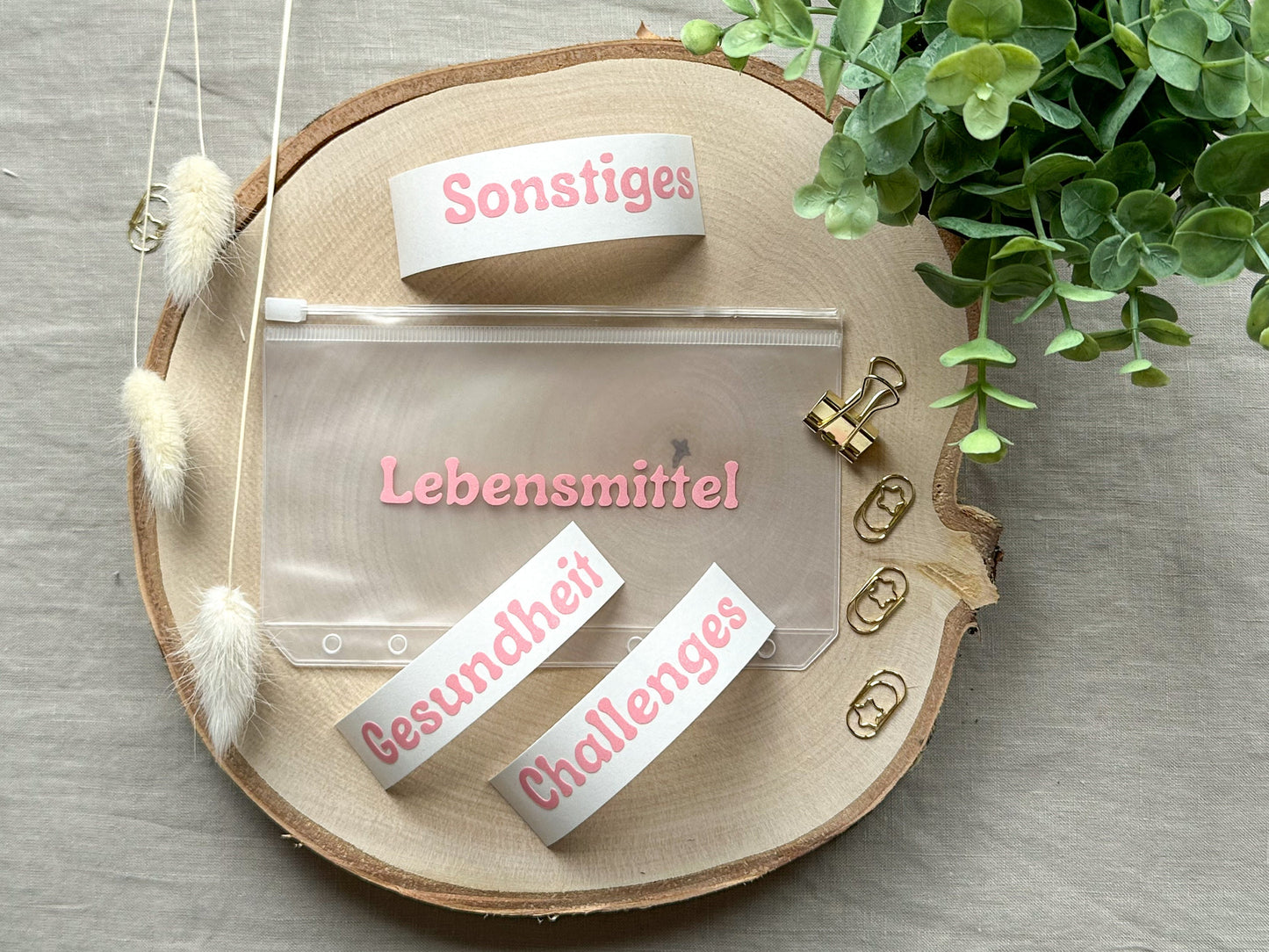 rosa schimmernder Vinylaufkleber für Budgetumschlag