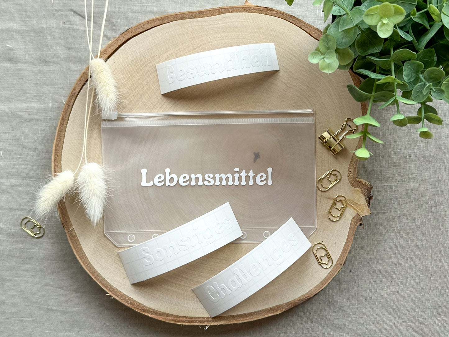 weißer Vinylaufkleber für Budgetumschlag
