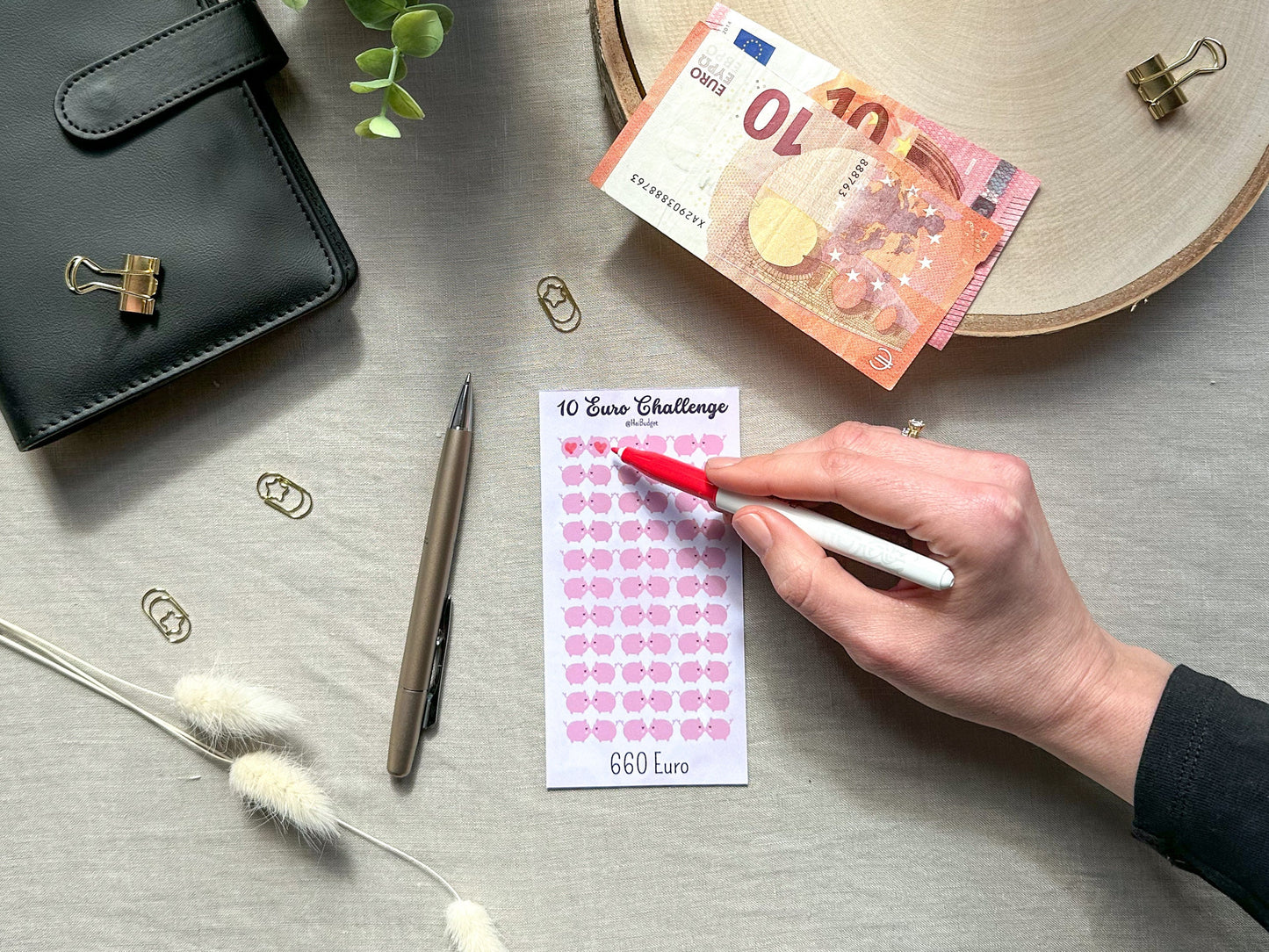 10 Euro Challenge A6 aquarell