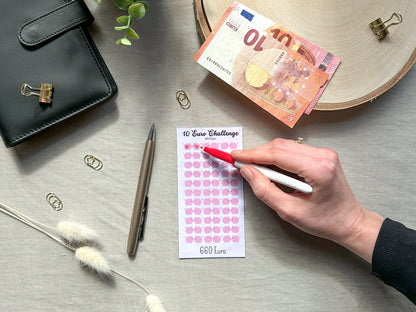 10 Euro Challenge A6 aquarell