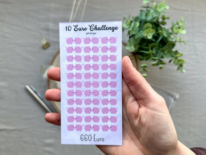 10 Euro Challenge A6 aquarell