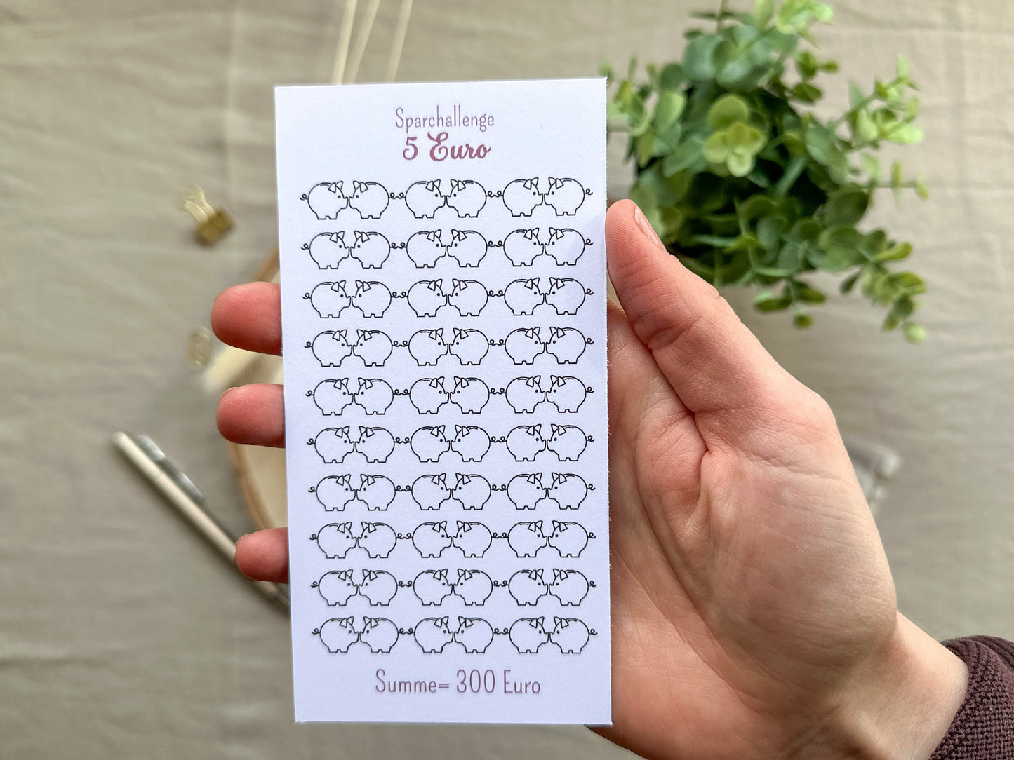 5 Euro Challenge A6 minimalistisch