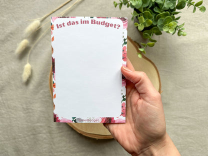 Notizblock "Ist das im Budget" A6