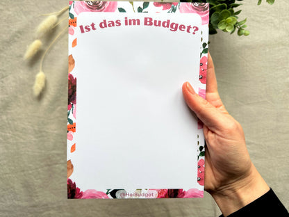 Notizblock "Ist das im Budget" A5