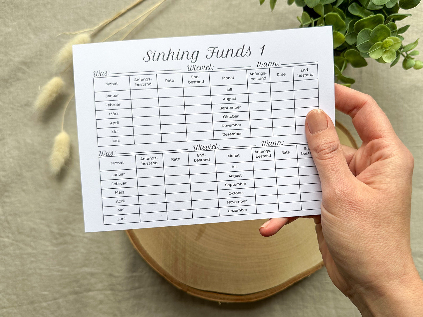 Sinking Funds 1 Spartopf minimalistisch A5
